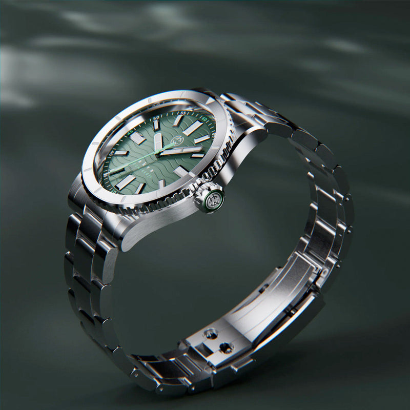 Henry Archer Akva Automatic Dive Watch with Underwater Green Dial #HAC-AKV-UWG-3LI