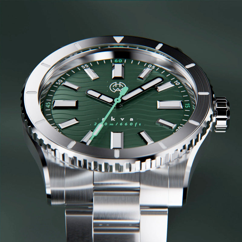 Henry Archer Akva Automatic Dive Watch with Underwater Green Dial #HAC-AKV-UWG-3LI