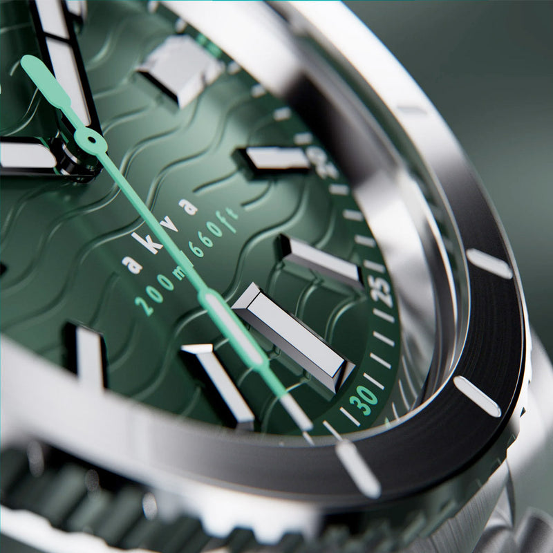 Henry Archer Akva Automatic Dive Watch with Underwater Green Dial #HAC-AKV-UWG-3LI