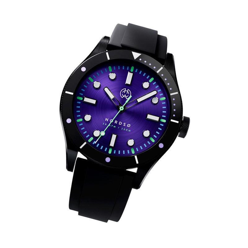 Henry Archer Nordso DLC Automatic Watch with Cosmic Purple Dial #HAC-NOR-CPD-3LI