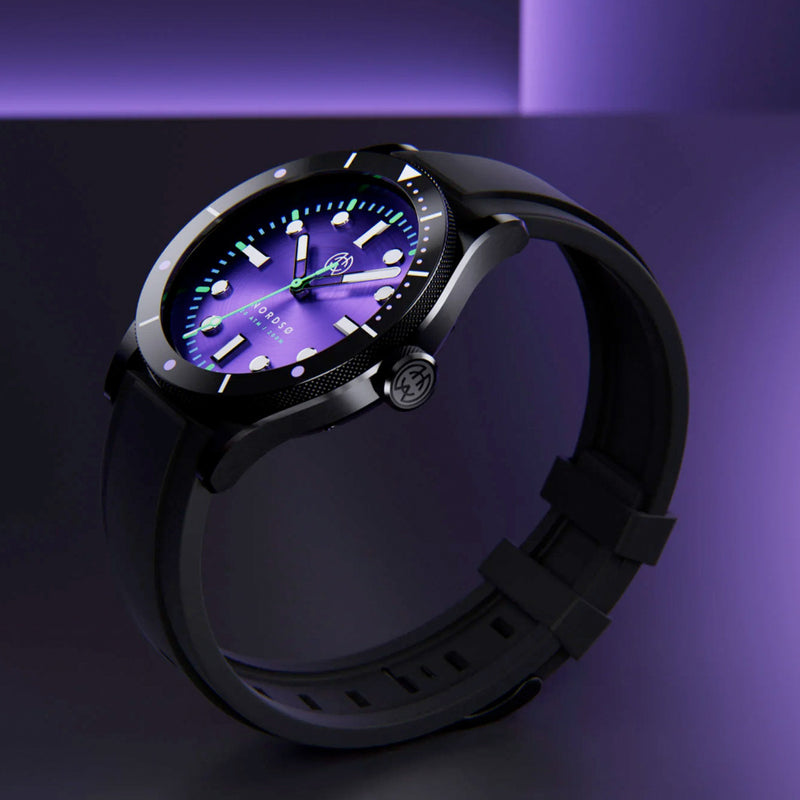 Henry Archer Nordso DLC Automatic Watch with Cosmic Purple Dial #HAC-NOR-CPD-3LI