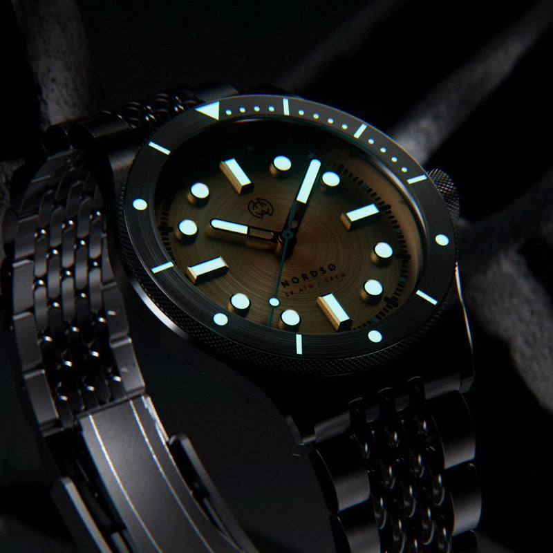 Henry Archer Nordso Automatic Dive Watch with Ecru Sepia 316 Dial #HAC-NOR-ES3-BOR