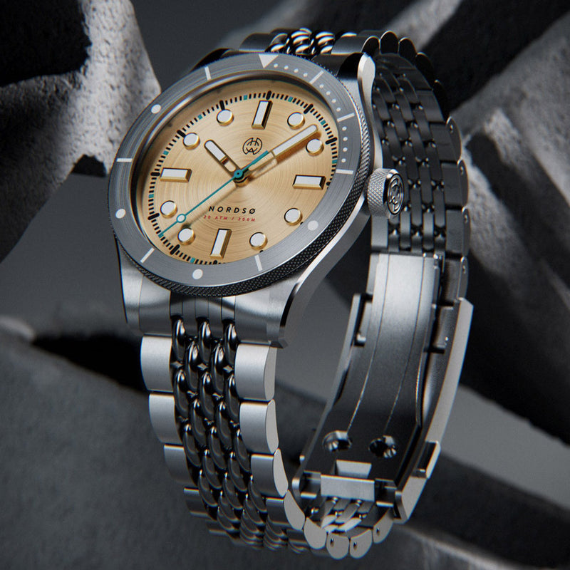 Henry Archer Nordso Automatic Dive Watch with Ecru Sepia 316 Dial #HAC-NOR-ES3-BOR