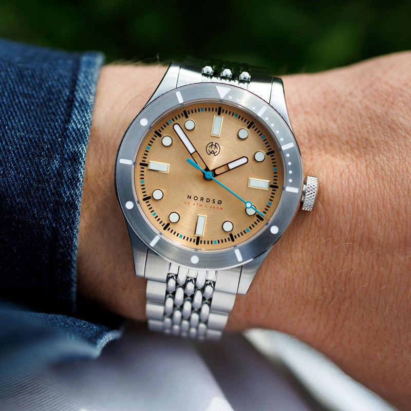 Henry Archer Nordso Automatic Dive Watch with Ecru Sepia 316 Dial #HAC-NOR-ES3-BOR