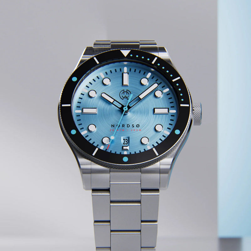 Henry Archer Nordso Automatic Dive Watch with Glacier Cyan Dial #HAC-NOR-GLC-3LI
