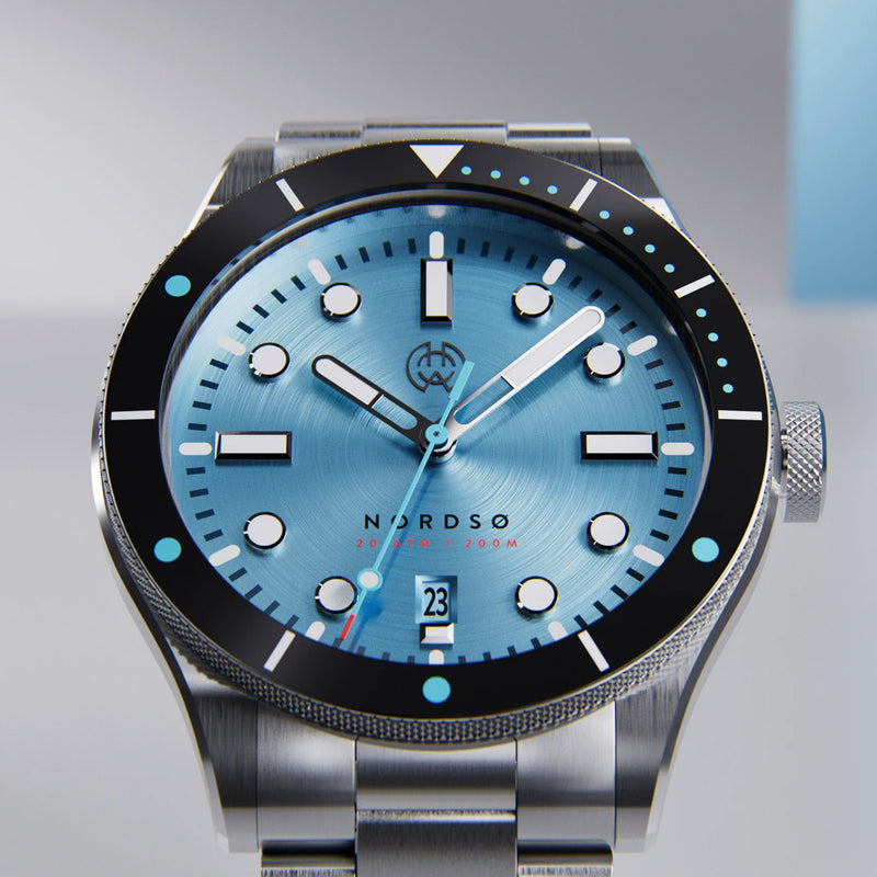 Henry Archer Nordso Automatic Dive Watch with Glacier Cyan Dial #HAC-NOR-GLC-3LI