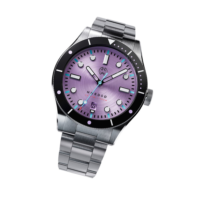 Henry Archer Nordso Automatic Dive Watch with Iris Purple Dial #HAC-NOR-IRI-3LI