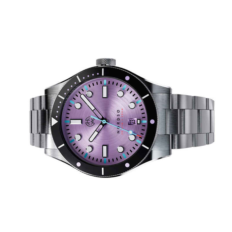 Henry Archer Nordso Automatic Dive Watch with Iris Purple Dial #HAC-NOR-IRI-3LI