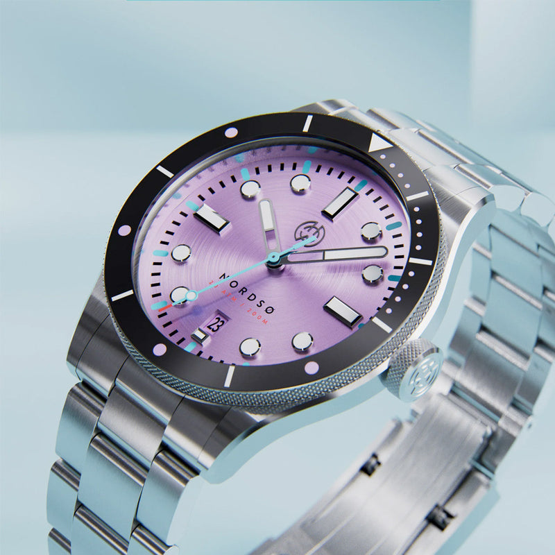 Henry Archer Nordso Automatic Dive Watch with Iris Purple Dial #HAC-NOR-IRI-3LI
