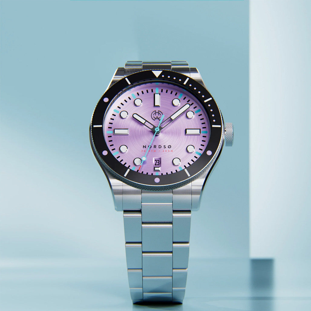 Henry Archer Nordso Automatic Dive Watch with Iris Purple Dial