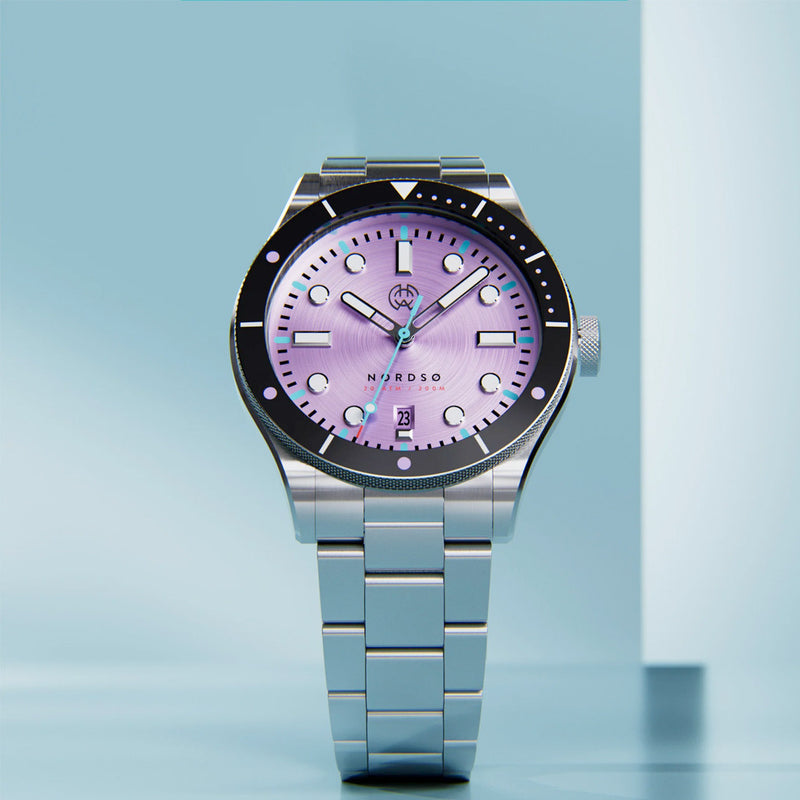 Henry Archer Nordso Automatic Dive Watch with Iris Purple Dial #HAC-NOR-IRI-3LI