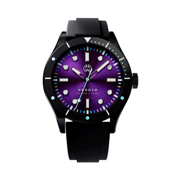 Henry Archer Nordso DLC Automatic Watch with Neon Purple Dial #HAC-NOR-NED-3LI