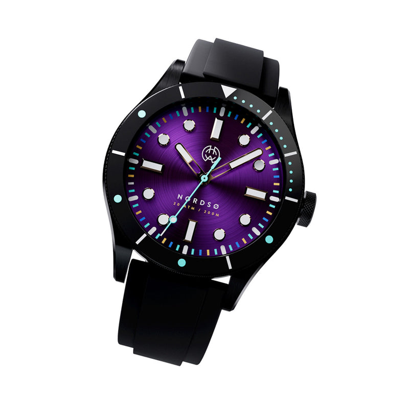 Henry Archer Nordso DLC Automatic Watch with Neon Purple Dial #HAC-NOR-NED-3LI