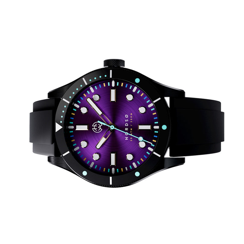 Henry Archer Nordso DLC Automatic Watch with Neon Purple Dial #HAC-NOR-NED-3LI