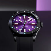 Henry Archer Nordso DLC Automatic Watch with Neon Purple Dial #HAC-NOR-NED-3LI