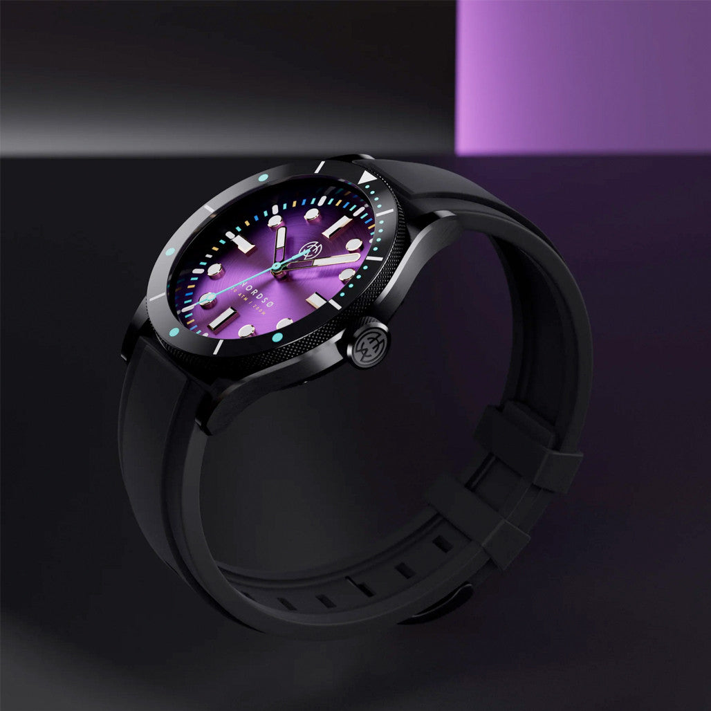 Henry Archer Nordso DLC Automatic Watch with Neon Purple Dial #HAC