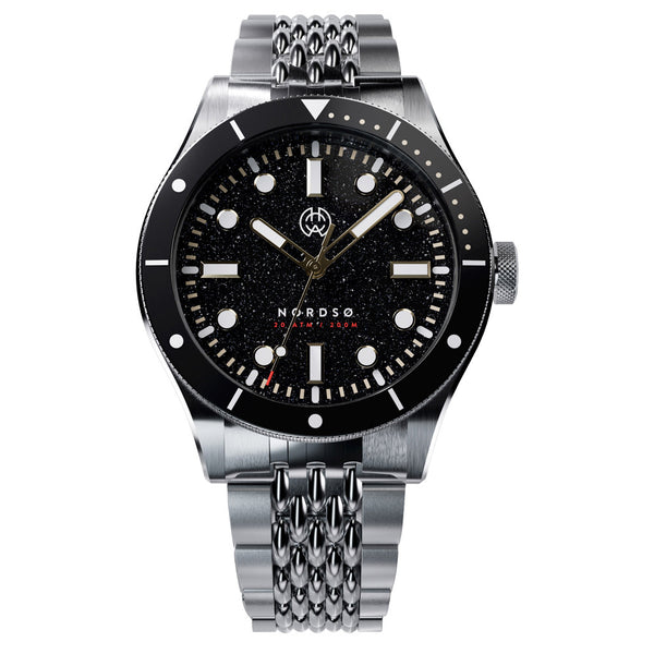 Henry Archer Nordso Aventurine Automatic Watch with Raven Dial #HAC-NOR-RAA-BOR