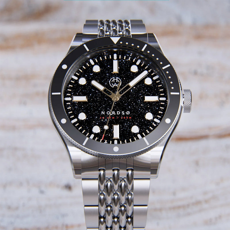 Henry Archer Nordso Aventurine Automatic Watch with Raven Dial #HAC-NOR-RAA-BOR