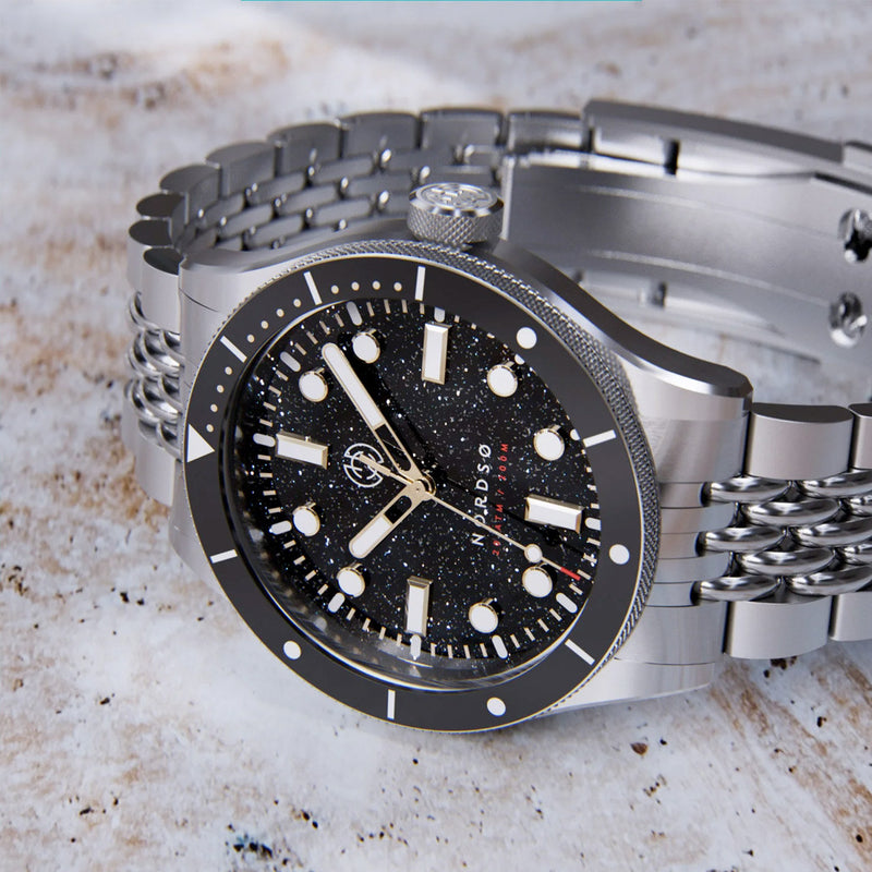 Henry Archer Nordso Aventurine Automatic Watch with Raven Dial #HAC-NOR-RAA-BOR