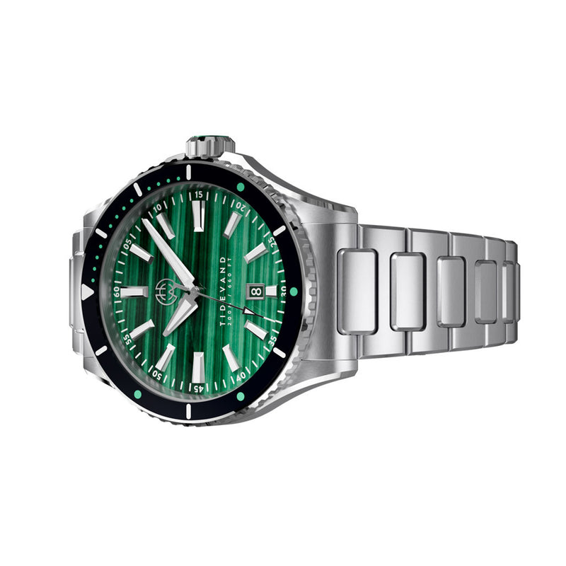 Henry Archer Tidevand Element Automatic Watch with Malachite Dial #HAC-TDE-MAL-CGR