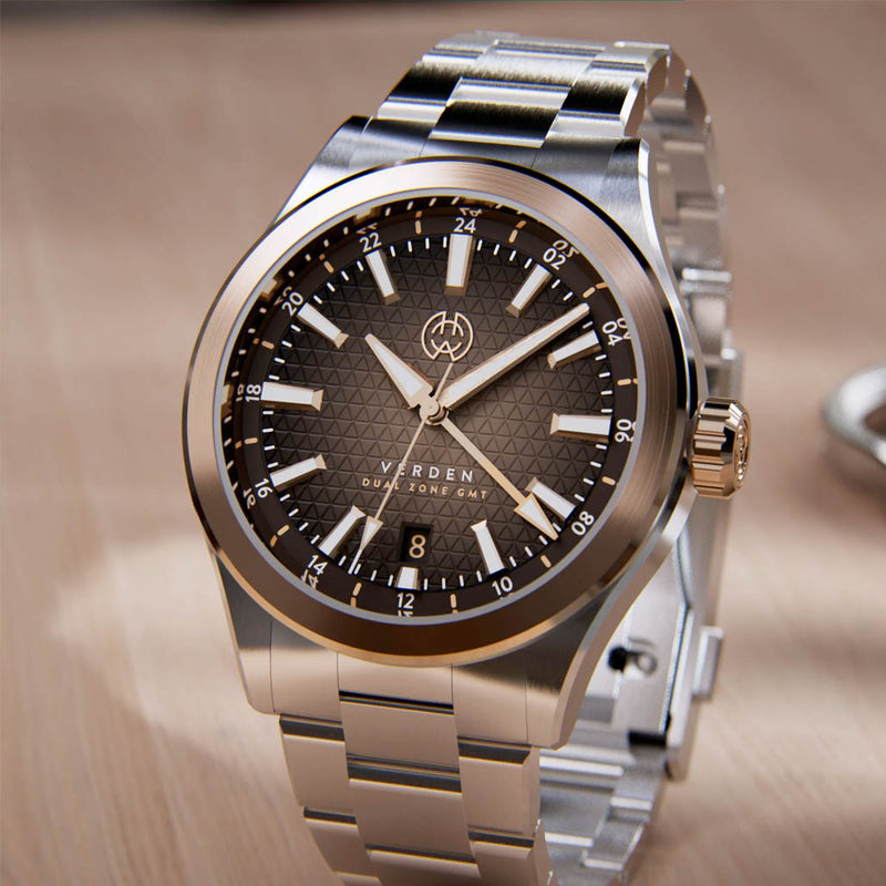 Henry Archer Verden GMT Sienna Watch #HAC-VER-SIE-3LI