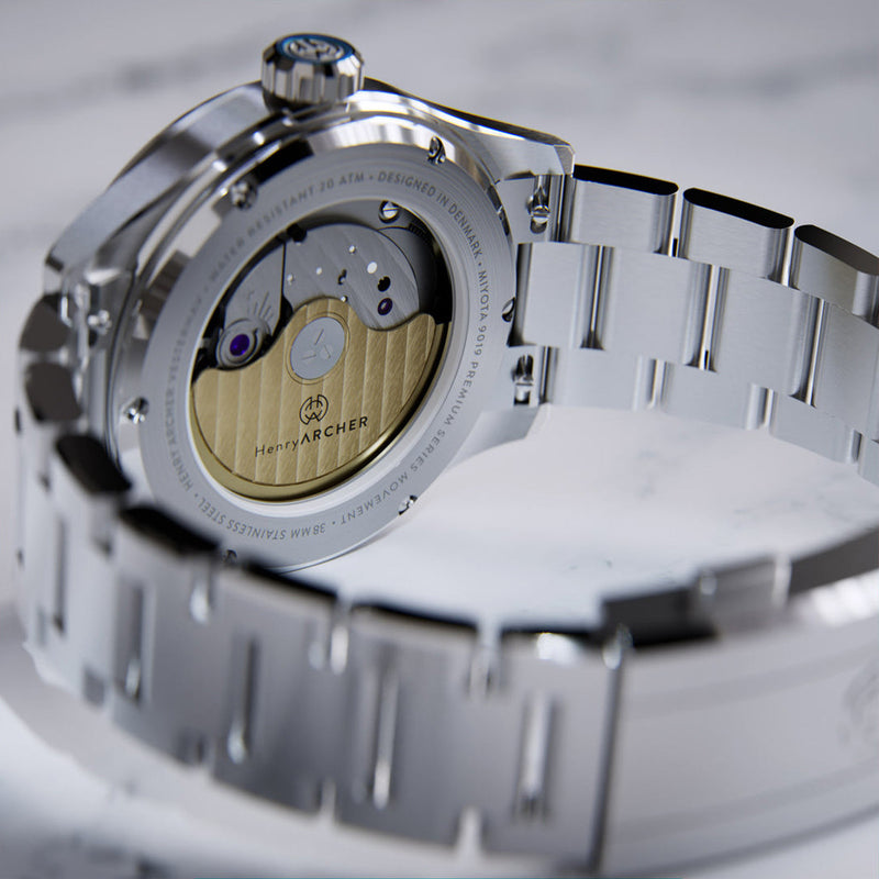 Henry Archer Vesterhav 38 Automatic Watch with Ad Astra Aventurine Dial #HAC-VES-AAA-3LI