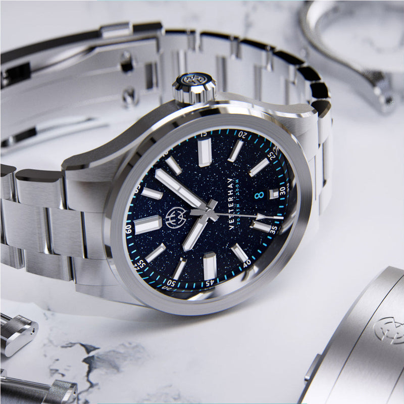 Henry Archer Vesterhav 38 Automatic Watch with Ad Astra Aventurine Dial #HAC-VES-AAA-3LI