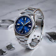 Henry Archer Vesterhav Slim Automatic Watch with Blue Aquila Dial #HAC-VES-AQU-3LI
