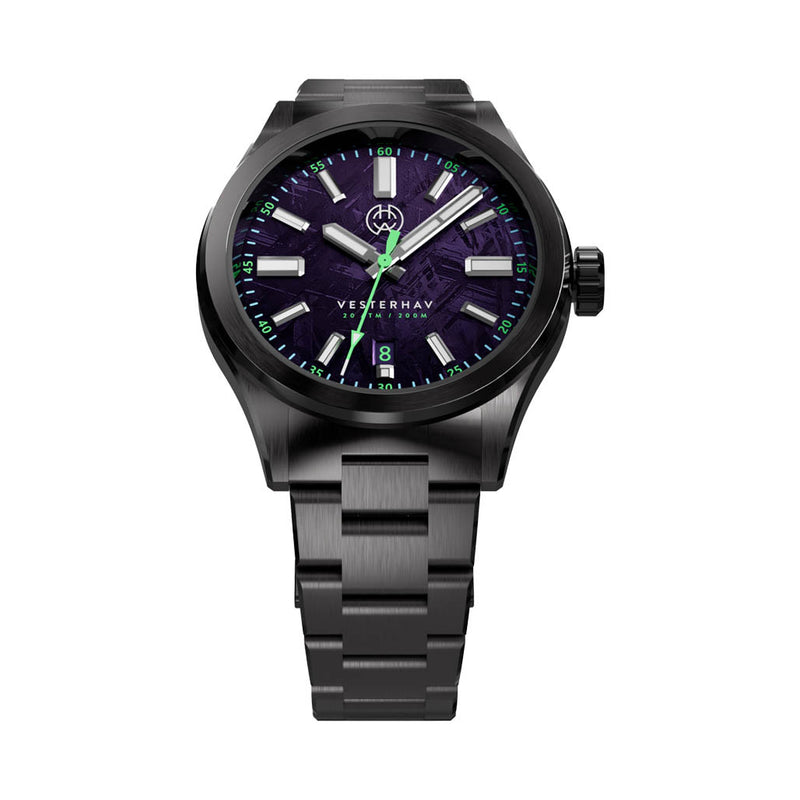Henry Archer Vesterhav Meteorite Fusion Purple DLC Watch #HAC-VES-FSP-3LI