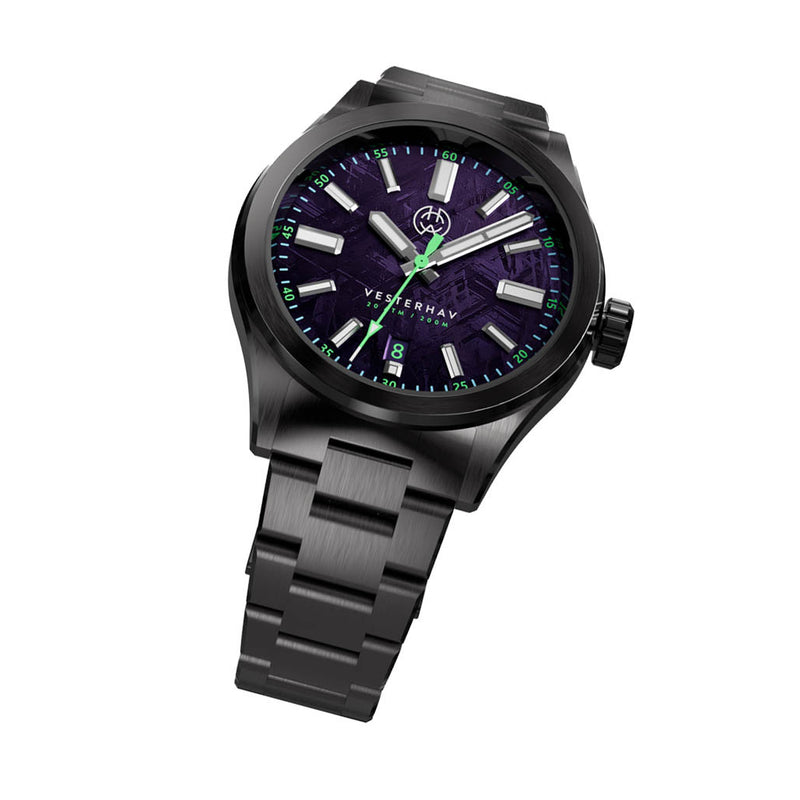 Henry Archer Vesterhav Meteorite Fusion Purple DLC Watch #HAC-VES-FSP-3LI