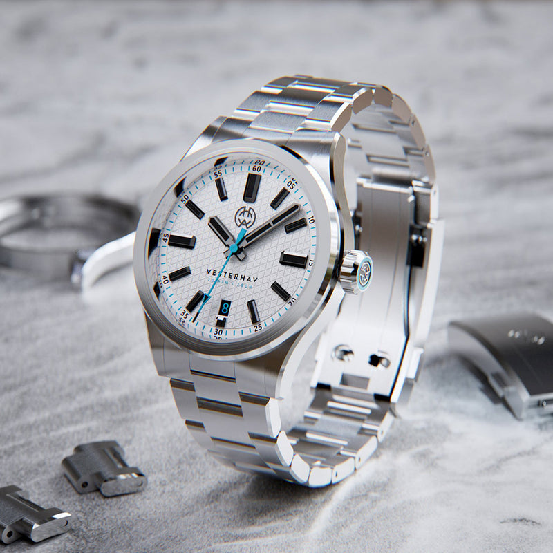 Henry Archer Vesterhav Slim Automatic Watch with Polar Black Dial #HAC-VES-POB-3LI