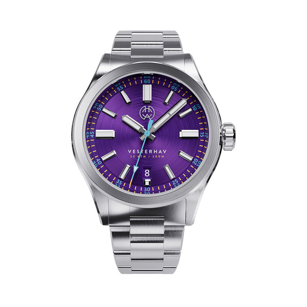 Henry Archer Vesterhav Slim Automatic Watch with Polaris Purple Dial #HAC-VES-PPU-3LI