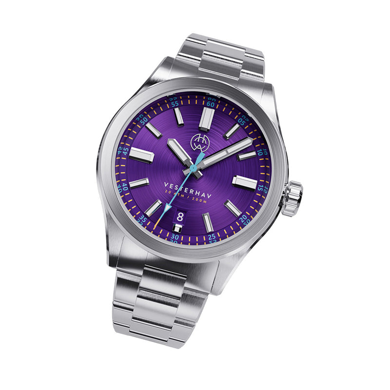 Henry Archer Vesterhav Slim Automatic Watch with Polaris Purple Dial #HAC-VES-PPU-3LI