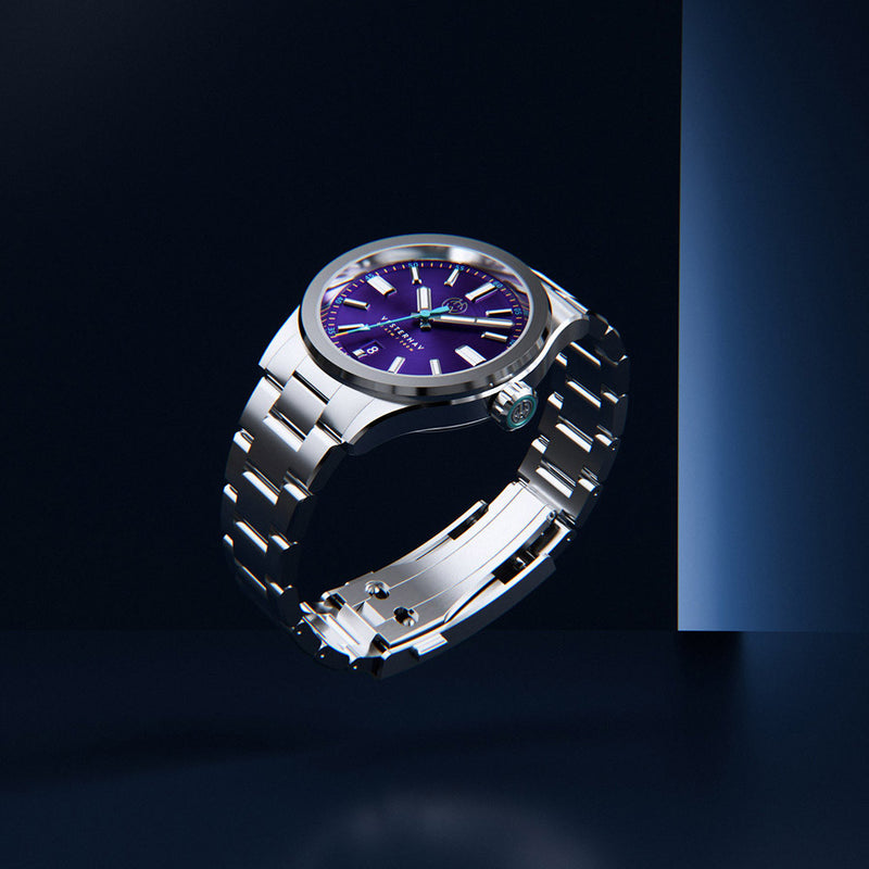 Henry Archer Vesterhav Slim Automatic Watch with Polaris Purple Dial #HAC-VES-PPU-3LI