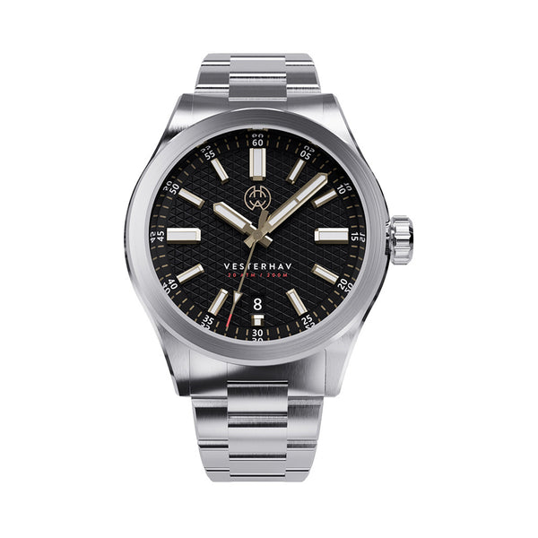 Henry Archer Vesterhav Slim Automatic Watch with Raven Black Dial #HAC-VES-RVN-3LI