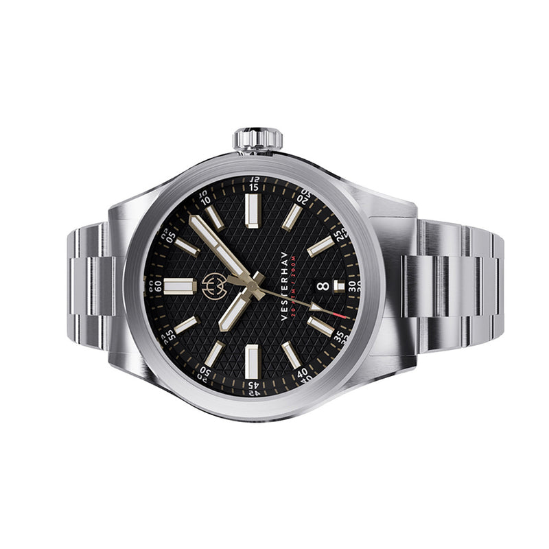 Henry Archer Vesterhav Slim Automatic Watch with Raven Black Dial #HAC-VES-RVN-3LI