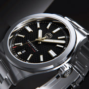 Henry Archer Vesterhav Slim Automatic Watch with Raven Black Dial #HAC-VES-RVN-3LI