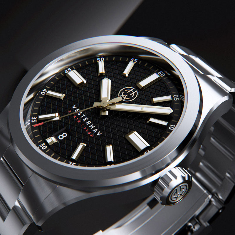 Henry Archer Vesterhav Slim Automatic Watch with Raven Black Dial #HAC-VES-RVN-3LI