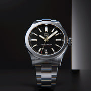 Henry Archer Vesterhav Slim Automatic Watch with Raven Black Dial #HAC-VES-RVN-3LI