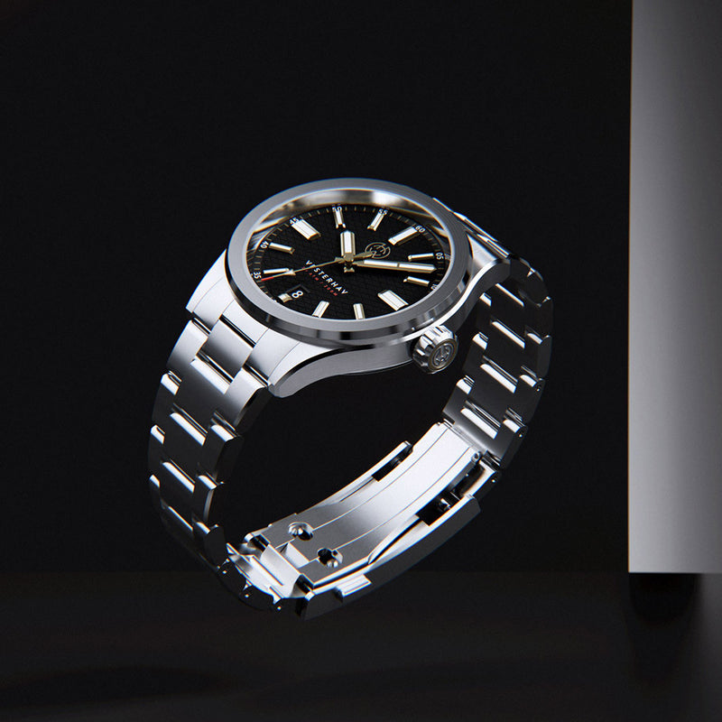 Henry Archer Vesterhav Slim Automatic Watch with Raven Black Dial #HAC-VES-RVN-3LI