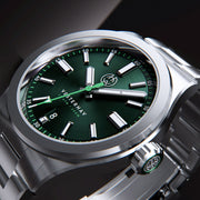 Henry Archer Vesterhav Slim Automatic Watch with Green Tide Dial #HAC-VES-TDE-3LI