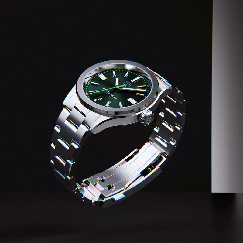 Henry Archer Vesterhav Slim Automatic Watch with Green Tide Dial #HAC-VES-TDE-3LI