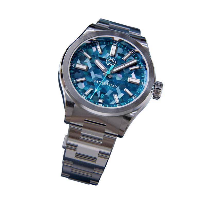 Henry Archer Vesterhav Slim Automatic Watch with Tesseract Dial #HAC-VES-TES-3LI