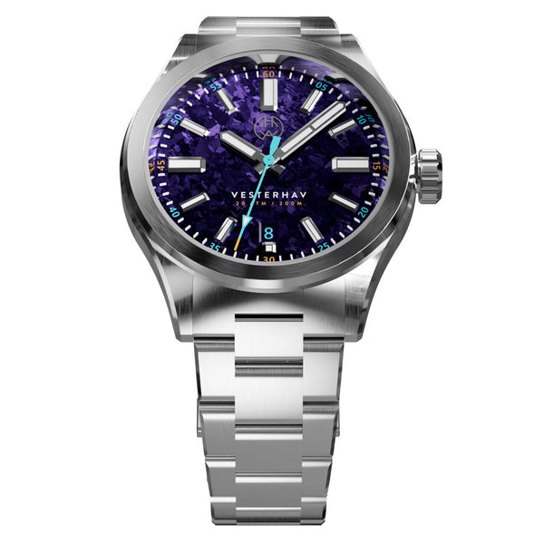 Henry Archer Vesterhav 38 Automatic Watch with Titanium Purple Dial #HAC-VES-TIP-3LI