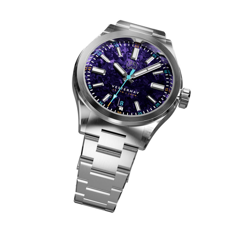 Henry Archer Vesterhav 38 Automatic Watch with Titanium Purple Dial #HAC-VES-TIP-3LI
