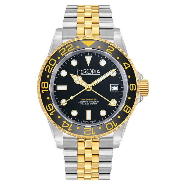 Herodia Adventurer Swiss Automatic GMT Two-Tone Watch #HADVBIBKBK.AC