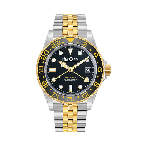 Herodia Adventurer Swiss Automatic GMT Two-Tone Watch #HADVBIBKBK.AC