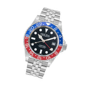 Herodia Adventurer Swiss Automatic GMT Watch with Pepsi Bezel #HADVSBLRBK.AC