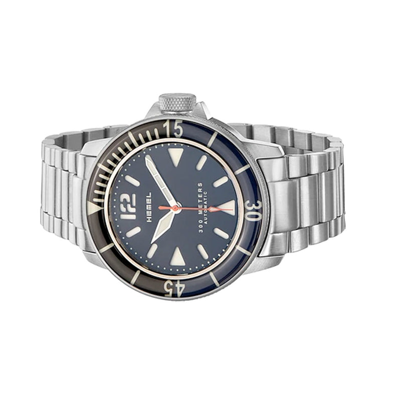 HEMEL Hydrodurance Dive Watch with  Black Dial and Black-Blue Bezel #HD1BB Side