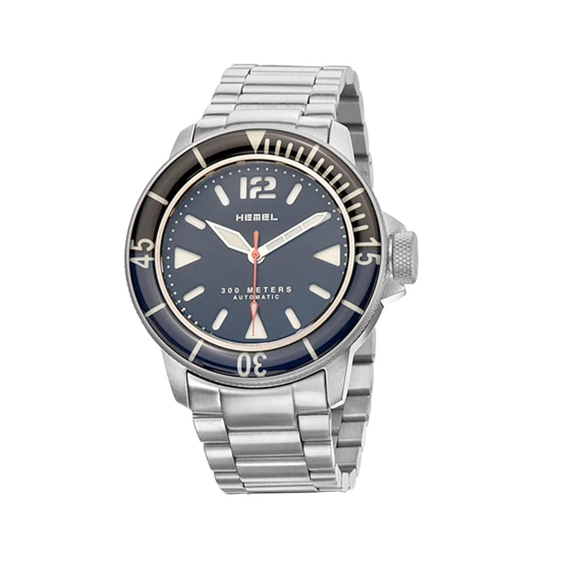 HEMEL Hydrodurance Dive Watch with  Black Dial and Black-Blue Bezel #HD1BB